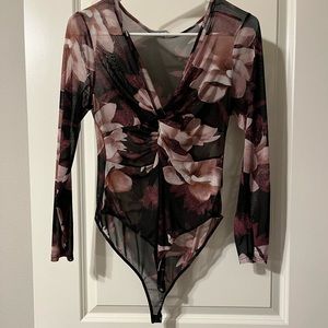 Sheer Floral body suit